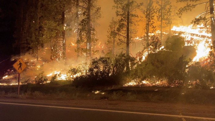 Kaliforniya'da itfaiyecilerin orman yangınıyla zorlu mücadelesi