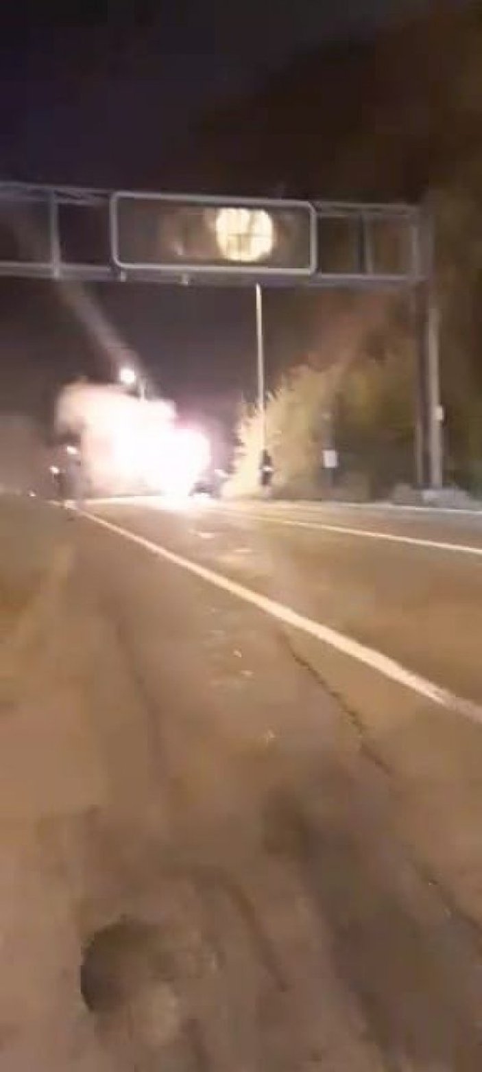 Karabük’te seyir halindeki araçta yangın