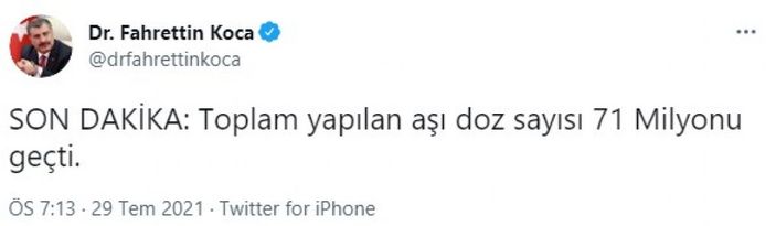 Fahrettin Koca, toplam yapılan aşı miktarını açıkladı