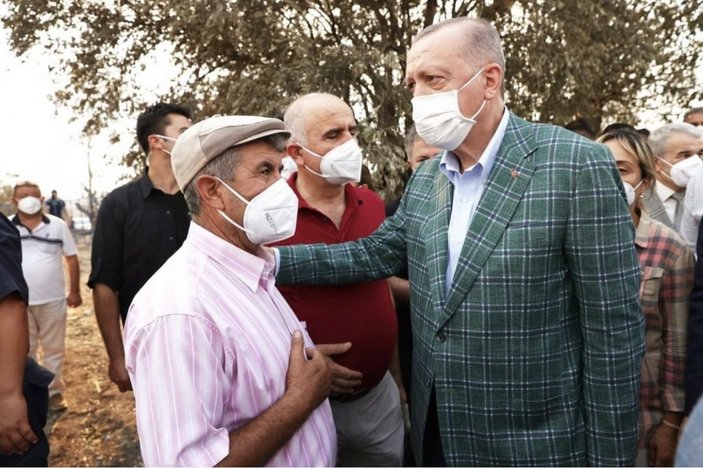 Cumhurbaşkanı Erdoğan yangın bölgesinde
