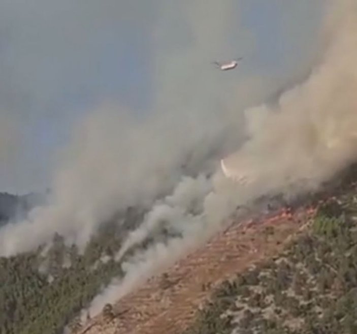 Orman yangınlarıyla mücadeleye havadan bakış