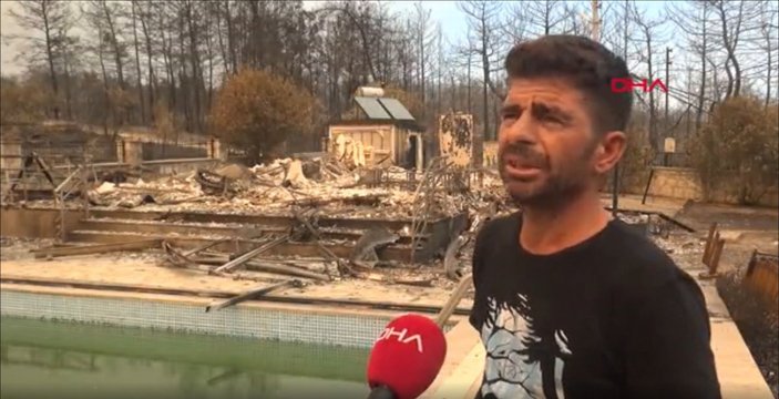 Antalya’da 6 kişilik aile, yangından kurtulmak için havuza sığındı
