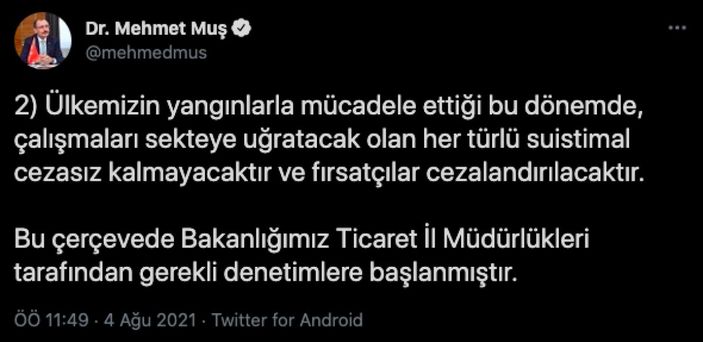 Fırsatçılar orman yangınlarındaki ihtiyaçlara yüzde 633 zam yaptı
