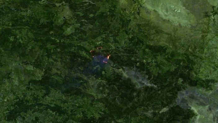 Orman yangınlarının uydudan görüntüleri