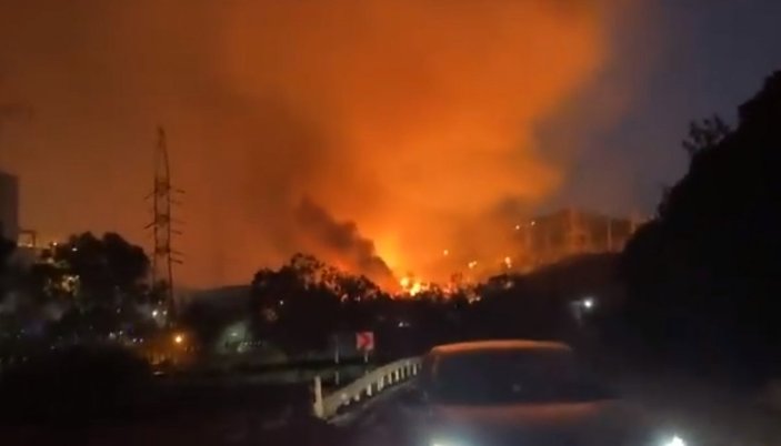Milas'taki yangın termik santrale ulaştı
