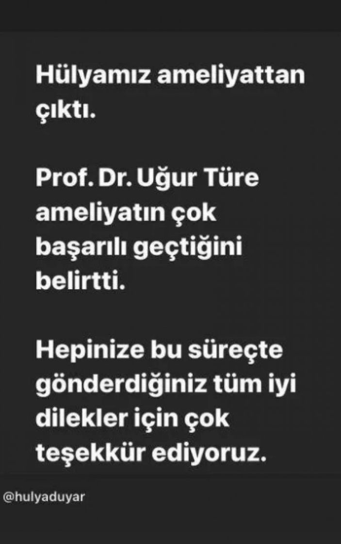 Beyninde tümör olduğu tespit edilmişti! Hülya Duyar'ın sağlık durumu nasıl?