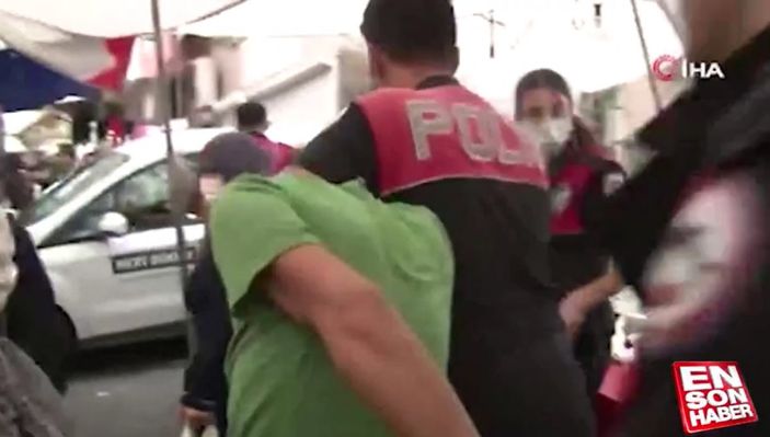 Kağıthane’de semt pazarında polisle şüpheli arasında kovalamaca