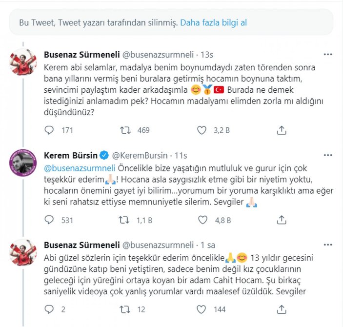 Kerem Bürsin'in 'Twitter' yorumu Busenaz Sürmeneli'yi kızdırdı! Apar topar paylaşımını sildi..