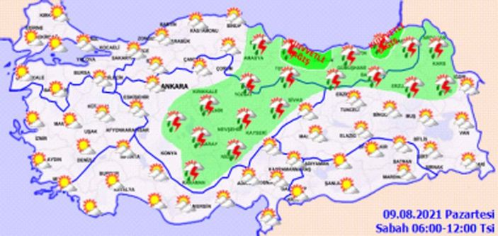 9 Ağustos 2021: Bugün hava nasıl olacak?