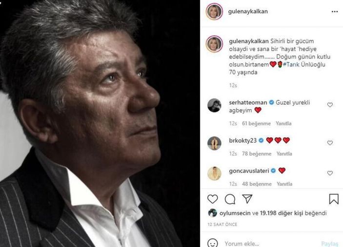 Gülenay Kalkan, Tarık Ünlüoğlu'nun doğum gününü kutladı