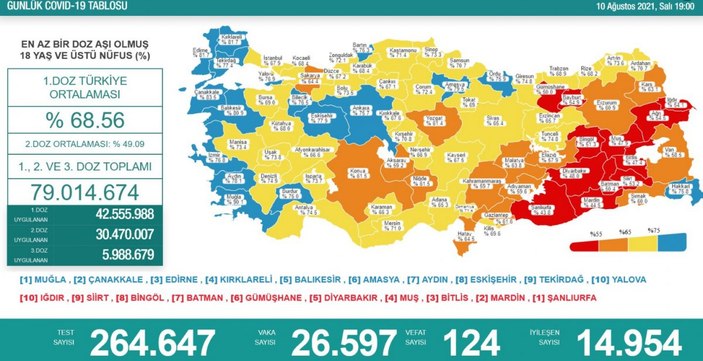 10 Ağustos 2021: Koronavirüs vaka tablosu açıklandı mı? 10 Ağustos 2021 vaka ve ölüm sayısı..