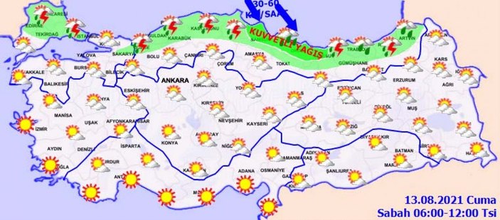 13 Ağustos 2021: Bugün hava nasıl olacak?