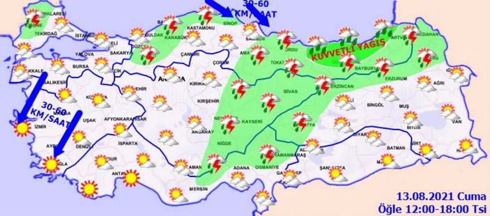 13 Ağustos 2021: Bugün hava nasıl olacak?