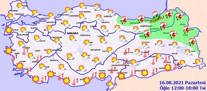 16 Ağustos 2021: Bugün hava nasıl olacak?