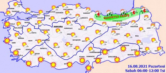 16 Ağustos 2021: Bugün hava nasıl olacak?