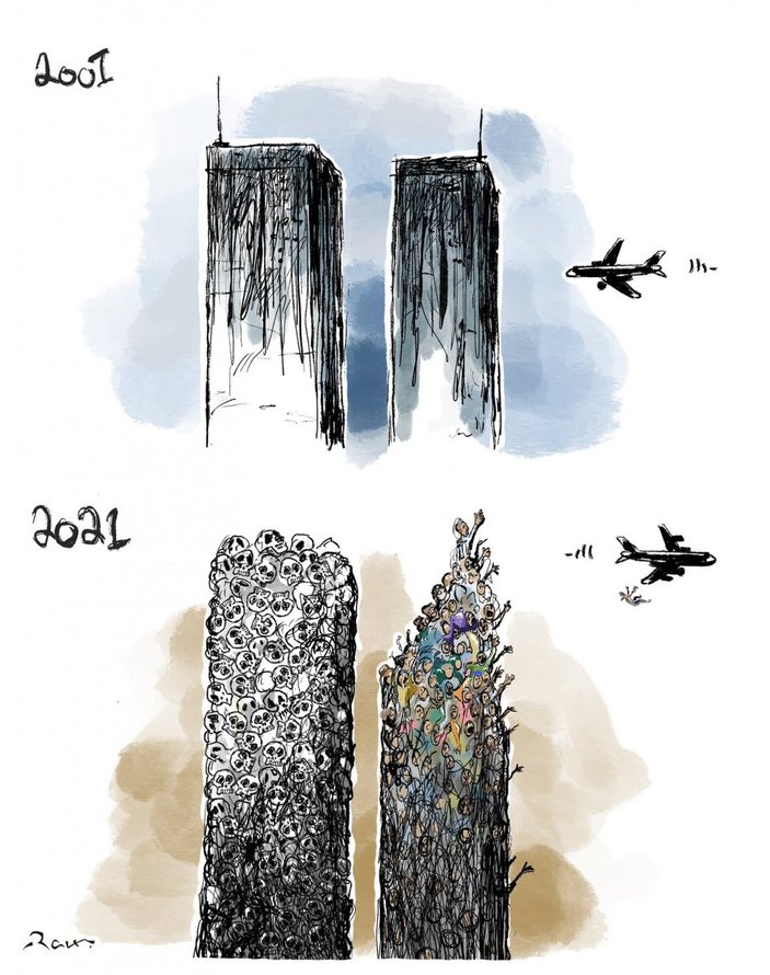 Ürdünlü sanatçıdan Afganistan için 11 Eylül karikatürü