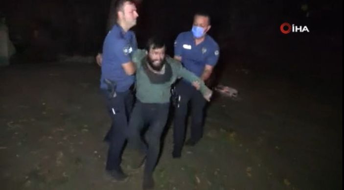 i Samsun’da, yaktığı ateş söndürtmemek için direndi