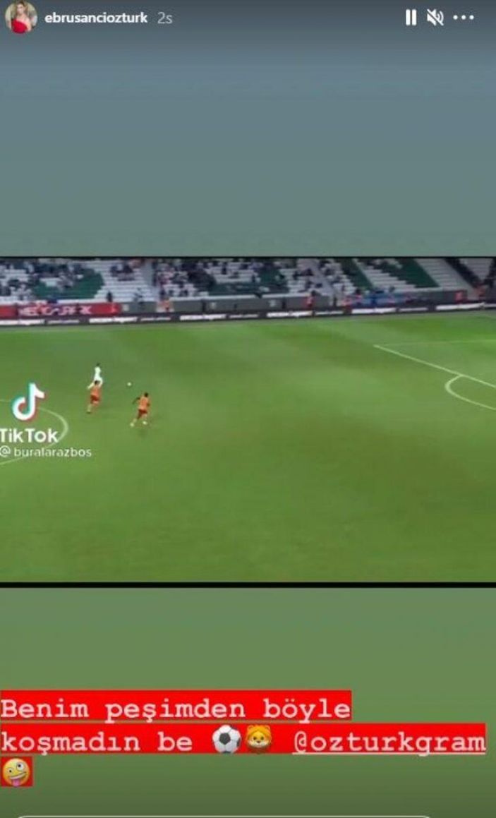 Ebru Şancı paylaşımı ile maça damga vurdu: Benim peşimden bu kadar koşmadın...