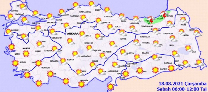 18 Ağustos 2021: Bugün hava nasıl olacak?