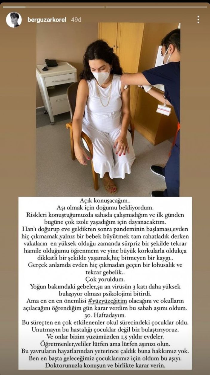 Bergüzar Korel'den 'aşı' açıklaması: Çok yoruldum, lütfen..