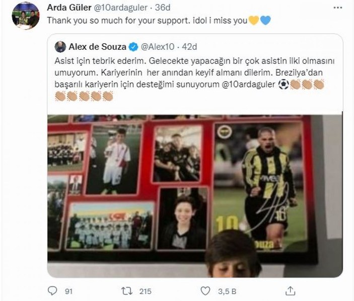 Alex de Souza, Arda Güler'i tebrik etti