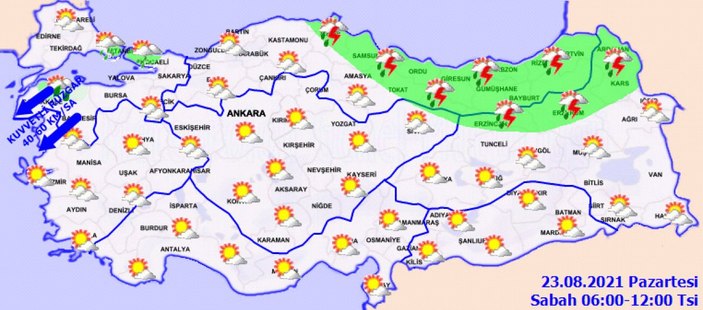 23 Ağustos 2021: Bugün hava nasıl olacak?