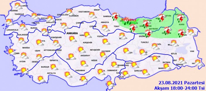 23 Ağustos 2021: Bugün hava nasıl olacak?