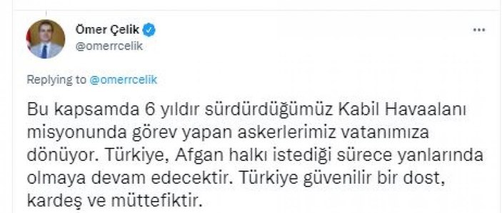 Ömer Çelik: Silahlı Kuvvetlerimiz bir görevi daha başarıyla yerine getirmiştir