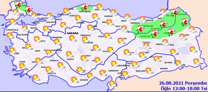 26 Ağustos 2021: Bugün hava nasıl olacak?