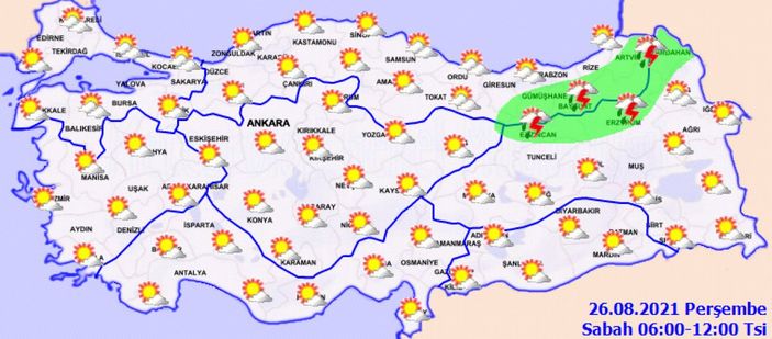 26 Ağustos 2021: Bugün hava nasıl olacak?