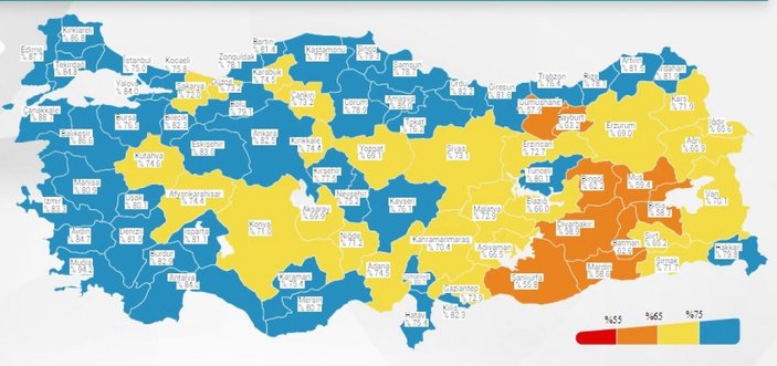 Türkiye korona haritasında İstanbul mavi oldu