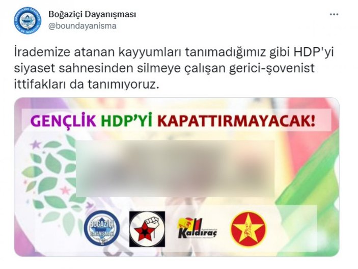 Boğaziçi Üniversitesi'ndeki eylemciler HDP'yi savunmaya kalktı