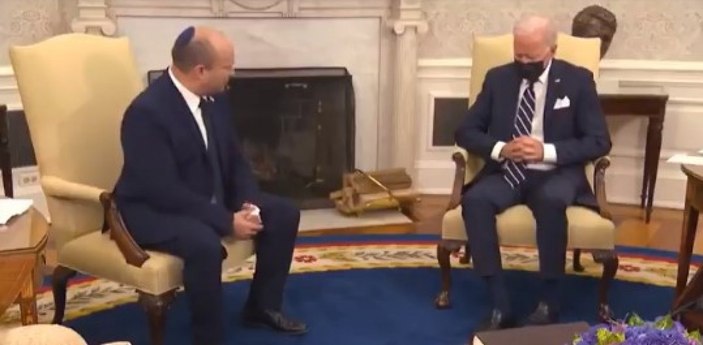 Joe Biden, Naftali Bennett görüşmesinde uyudu