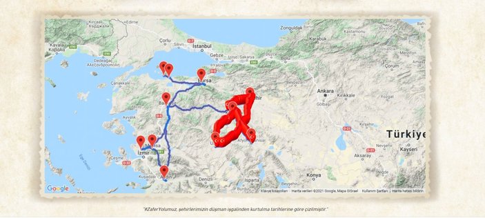 30 Ağustos Zafer Yürüyüşü: #ZaferYolumuz haritası ve katılma ekranı