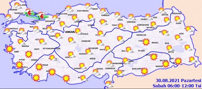 30 Ağustos 2021: Bugün hava nasıl olacak?