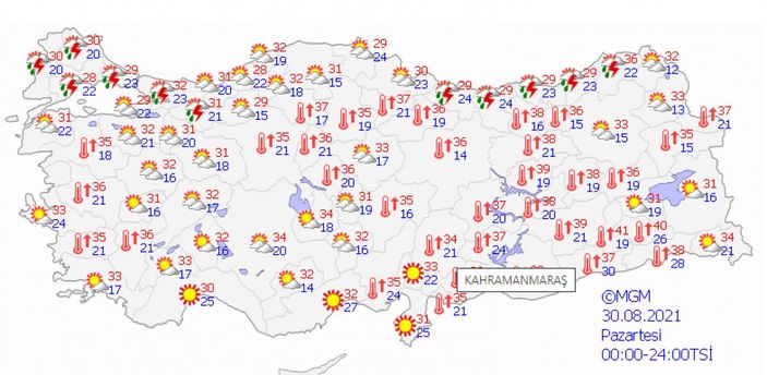30 Ağustos 2021: Bugün hava nasıl olacak?