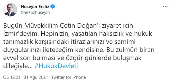 Çetin Doğan, cezaevinde sağlık sorunu yaşayınca hastaneye kaldırıldı