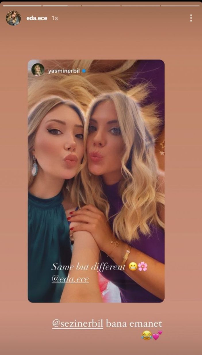 Eda Ece 'Yasak Elma'nın' setinden paylaştı: O bana emanet..
