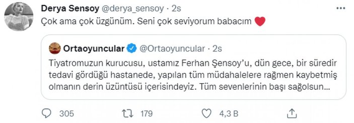 Ferhan Şensoy, hayatını kaybetti