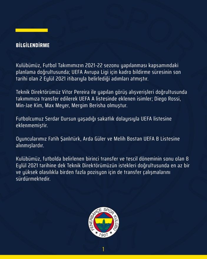 Sinan Gümüş kadro dışı bırakıldı