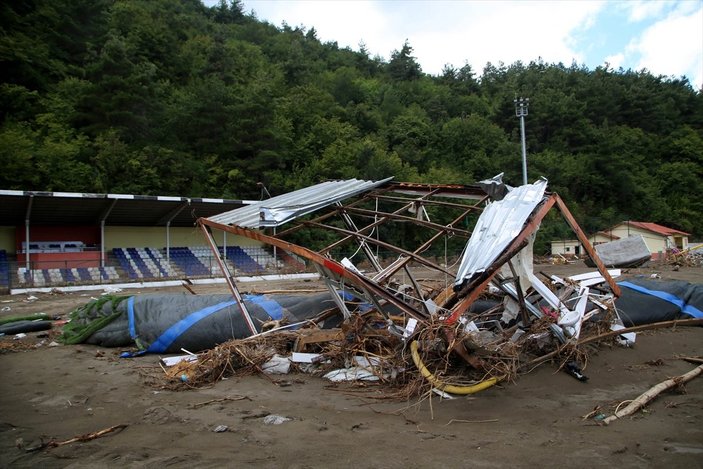 Kastamonu'daki sel felaketinde spor tesisleri de zarar gördü