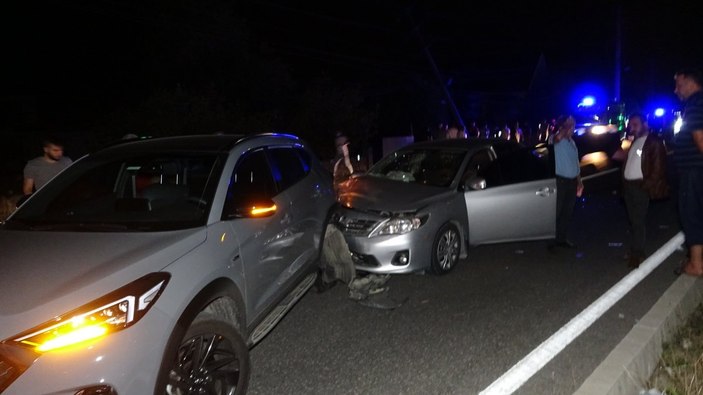 Düzce’de kazaya bakmak için durdu, kazaya neden oldu