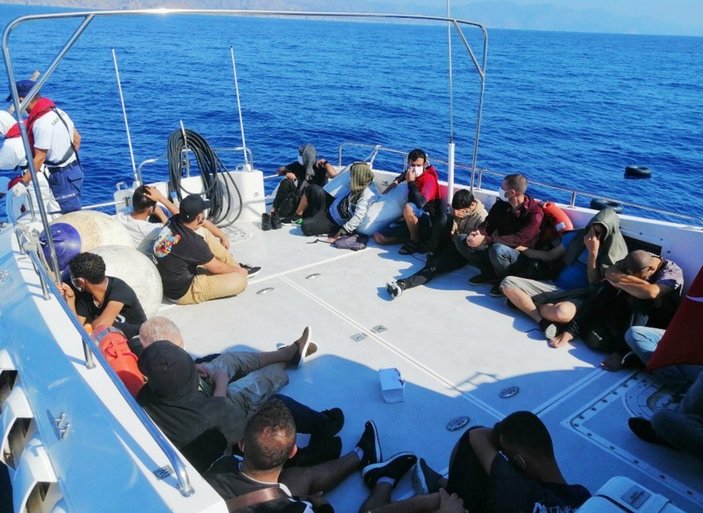 Marmaris’te 18 düzensiz göçmen kurtarıldı