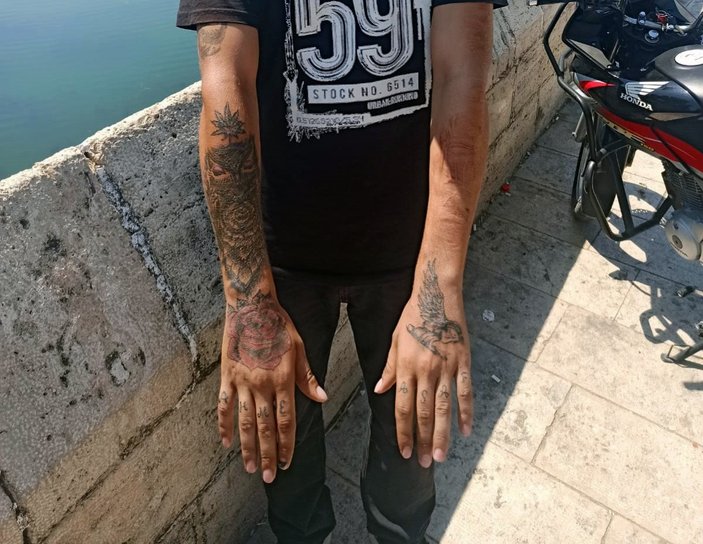 Adana'da kapkaççıyı dövmeleri ele verdi