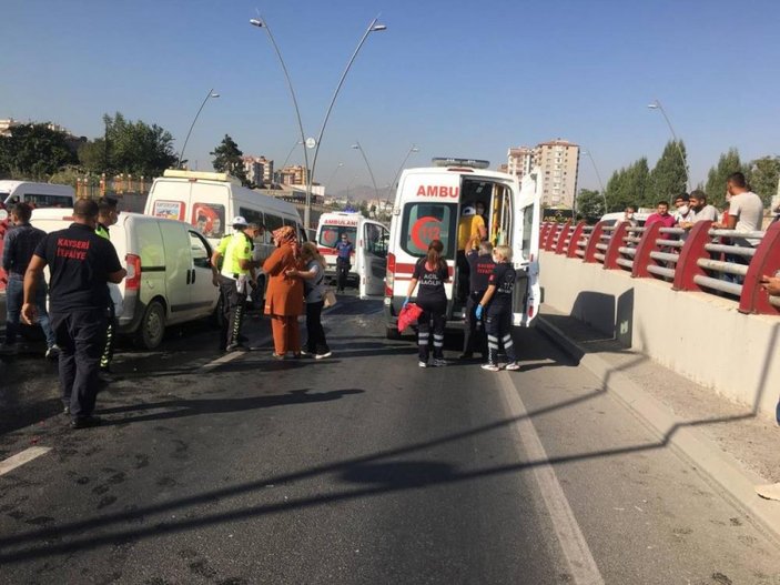 Kayseri'de zincirleme kaza: 8 yaralı