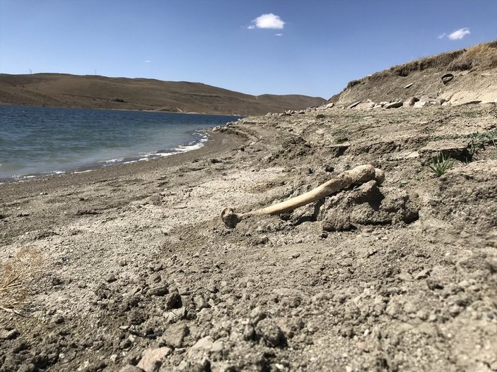 Erzurum'da baraj sularının çekilmesiyle mezarlık ortaya çıktı
