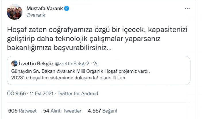 Mustafa Varank'ın mesajı