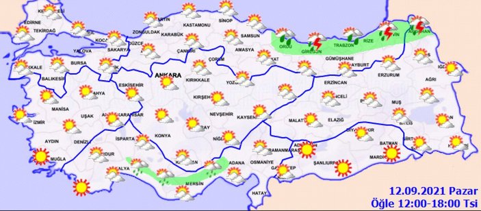 12 Eylül 2021: Bugün hava nasıl olacak?