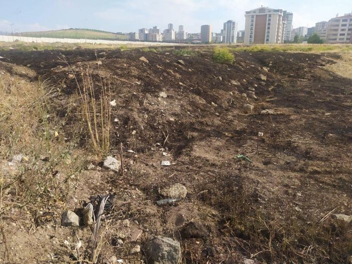 i Ankara'da yıldırım düşen boş arazide yangın çıktı