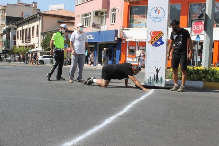 Aydın'da fenalaşan koşucu yarışmayı emekleyerek kazandı